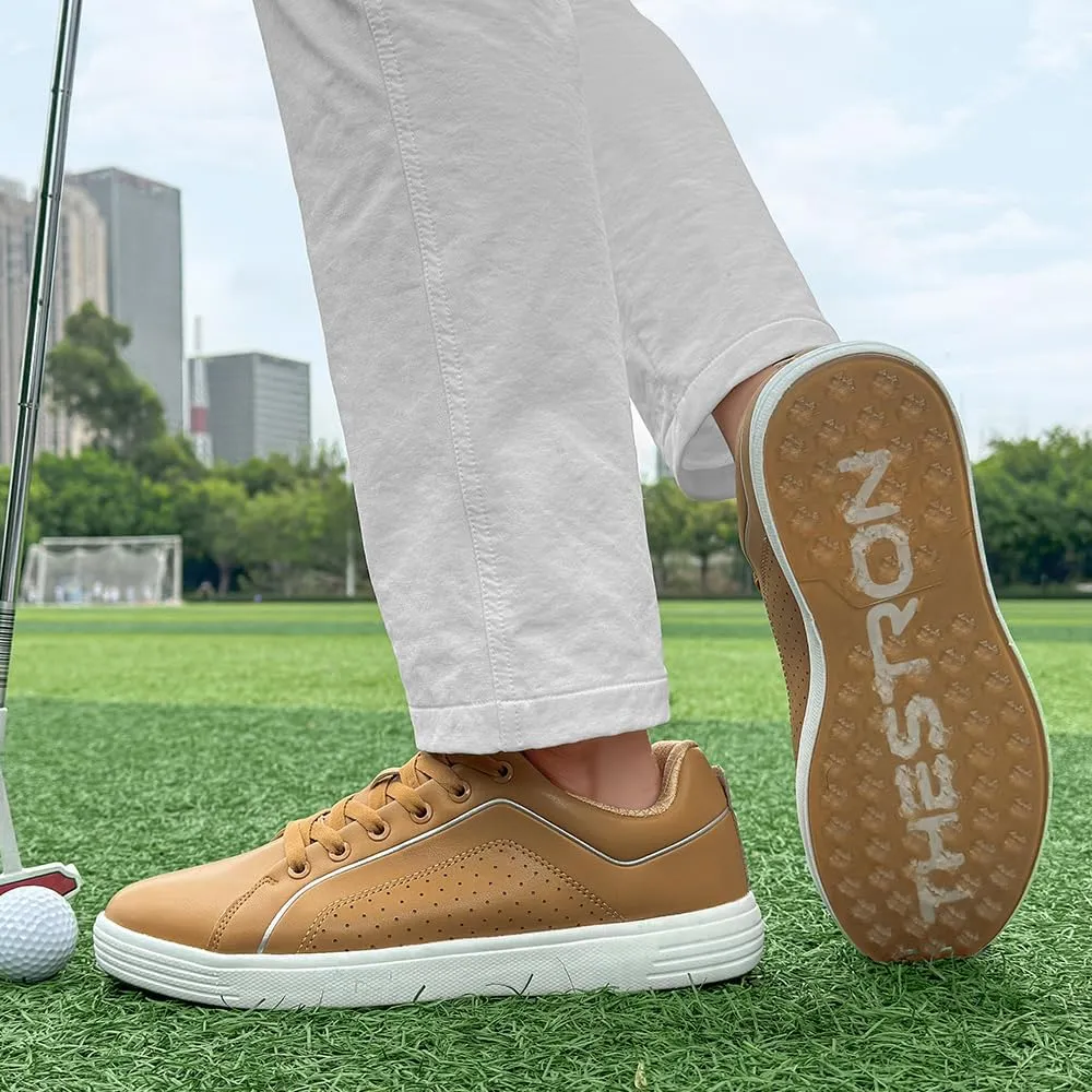 THESTRON Men's Golf Shoes Comfortable Non Slip Men Casual Sport Shoes for Golfing Lightweight Golf Sneakers