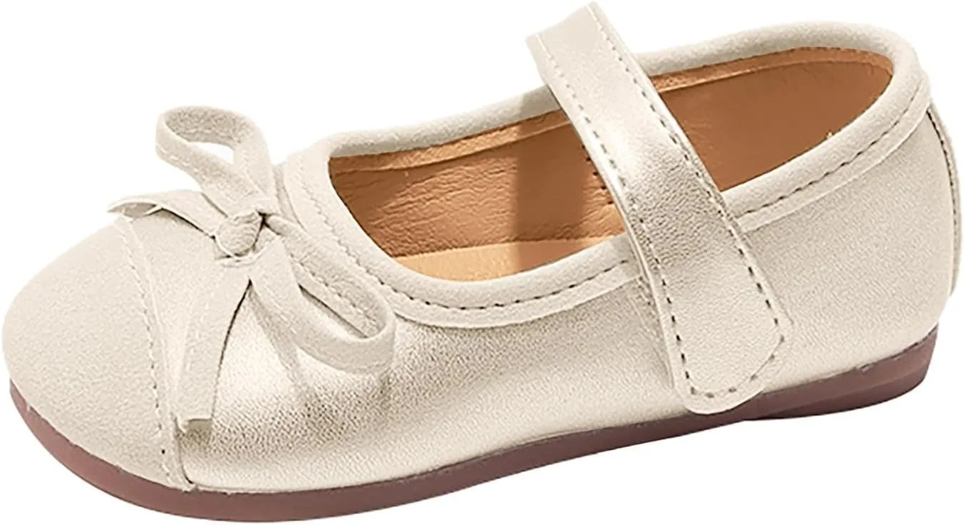 Toddler Baby Girls Mary Jane Shoes Sparkle Bow Ballerina Flats for Wedding Party Birthday Dress Shoes for Girls