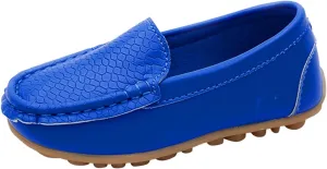 Toddler Boy Girls Loafer Flat Little/Big Kids Soft Synthetic Leather Slip On Flat Boat Dress Solid Color Shoe