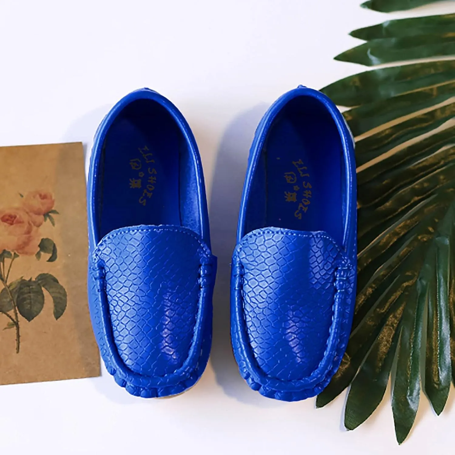 Toddler Boy Girls Loafer Flat Little/Big Kids Soft Synthetic Leather Slip On Flat Boat Dress Solid Color Shoe