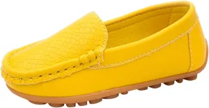 Toddler Boy Girls Loafer Flat Little/Big Kids Soft Synthetic Leather Slip On Flat Boat Dress Solid Color Shoe