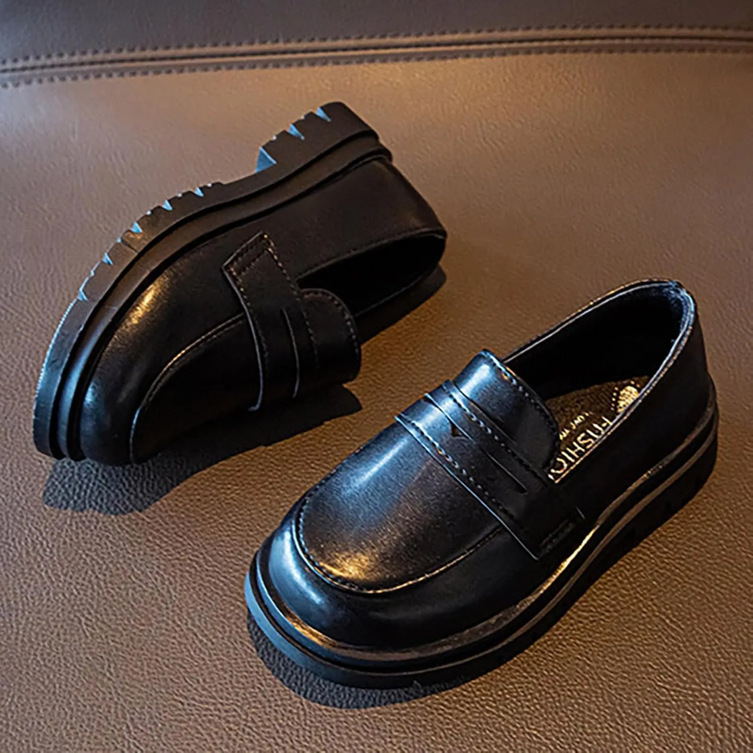 Toddler Boys Girls Loafers School Shoes Mary Jane Flat𝘀 Fashion Comfort Leather Round Toe Slip On Dress Shoes