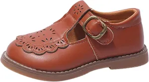 Toddler Little Girl Mary Jane Dress Ballet Flat Party School niform xford Casual Hook and Loop Shoes