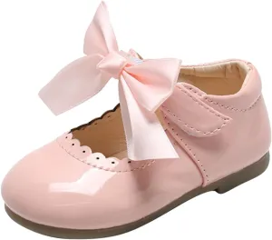 Toddler Little Girls Bowknot Mary Jane Flat𝘀 Princess Dress Ballet Shoes Non-Slip Soft Sole School Par𝘁y Shoes