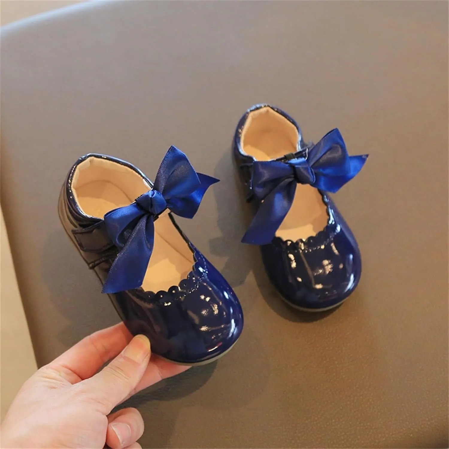 Toddler Little Girls Bowknot Mary Jane Flat𝘀 Princess Dress Ballet Shoes Non-Slip Soft Sole School Par𝘁y Shoes