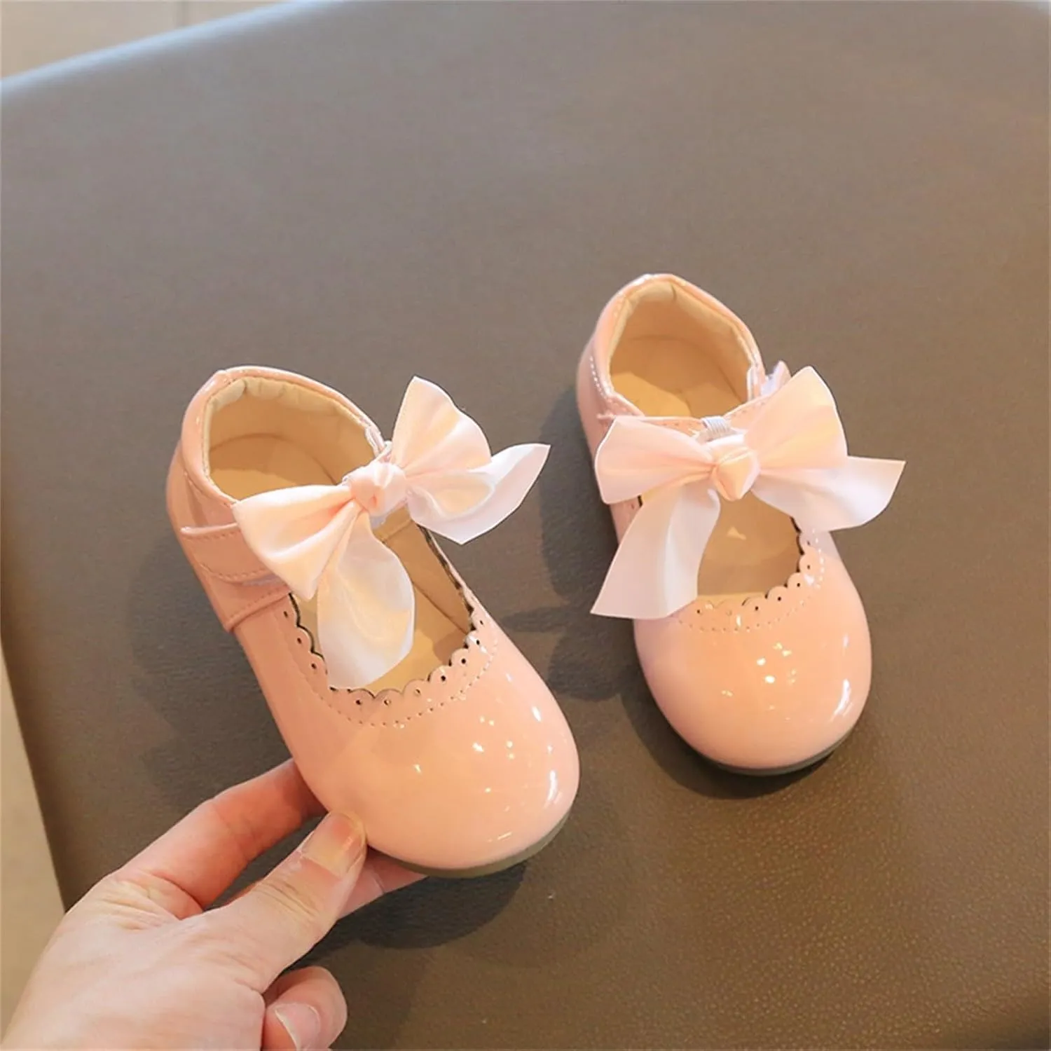 Toddler Little Girls Bowknot Mary Jane Flat𝘀 Princess Dress Ballet Shoes Non-Slip Soft Sole School Par𝘁y Shoes