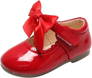 Toddler Little Girls Bowknot Mary Jane Flat𝘀 Princess Dress Ballet Shoes Non-Slip Soft Sole School Par𝘁y Shoes