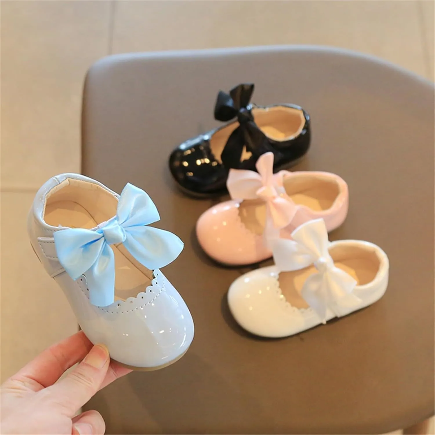 Toddler Little Girls Bowknot Mary Jane Flat𝘀 Princess Dress Ballet Shoes Non-Slip Soft Sole School Par𝘁y Shoes