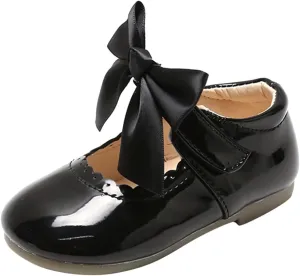 Toddler Little Girls Bowknot Mary Jane Flat𝘀 Princess Dress Ballet Shoes Non-Slip Soft Sole School Par𝘁y Shoes