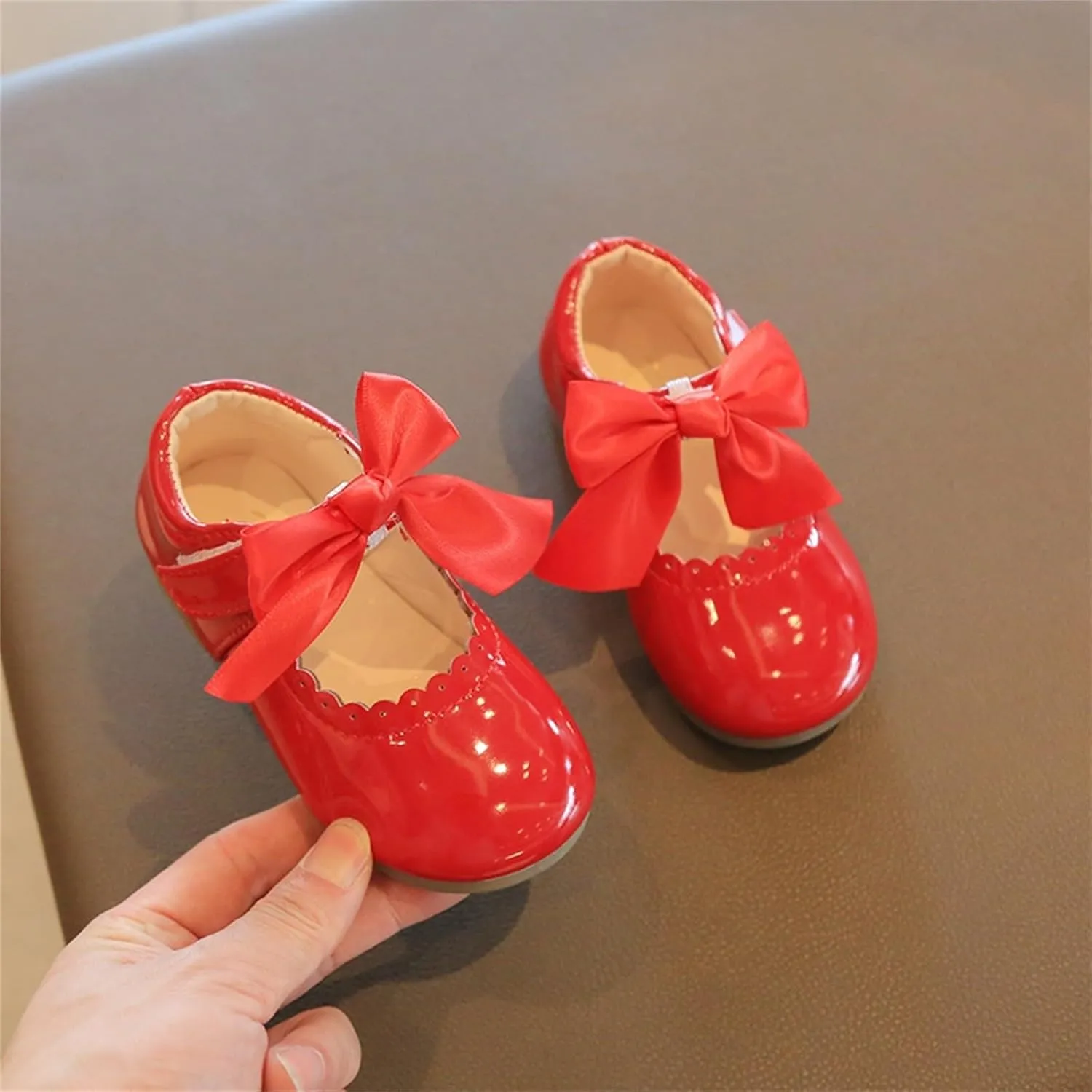 Toddler Little Girls Bowknot Mary Jane Flat𝘀 Princess Dress Ballet Shoes Non-Slip Soft Sole School Par𝘁y Shoes