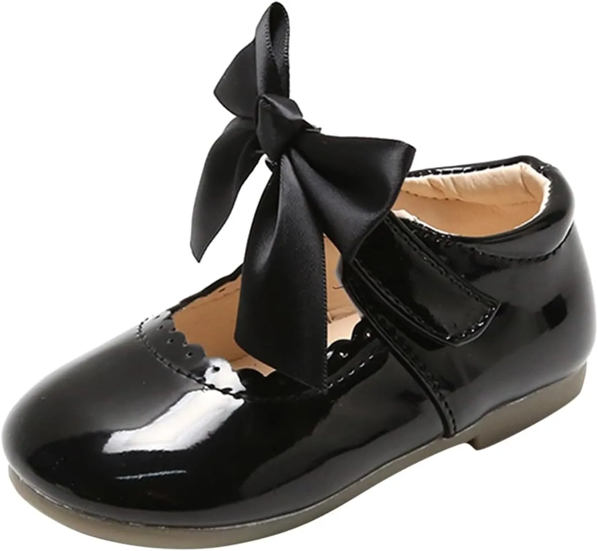 Toddler Little Girls Bowknot Mary Jane Flat𝘀 Princess Dress Ballet Shoes Non-Slip Soft Sole School Par𝘁y Shoes