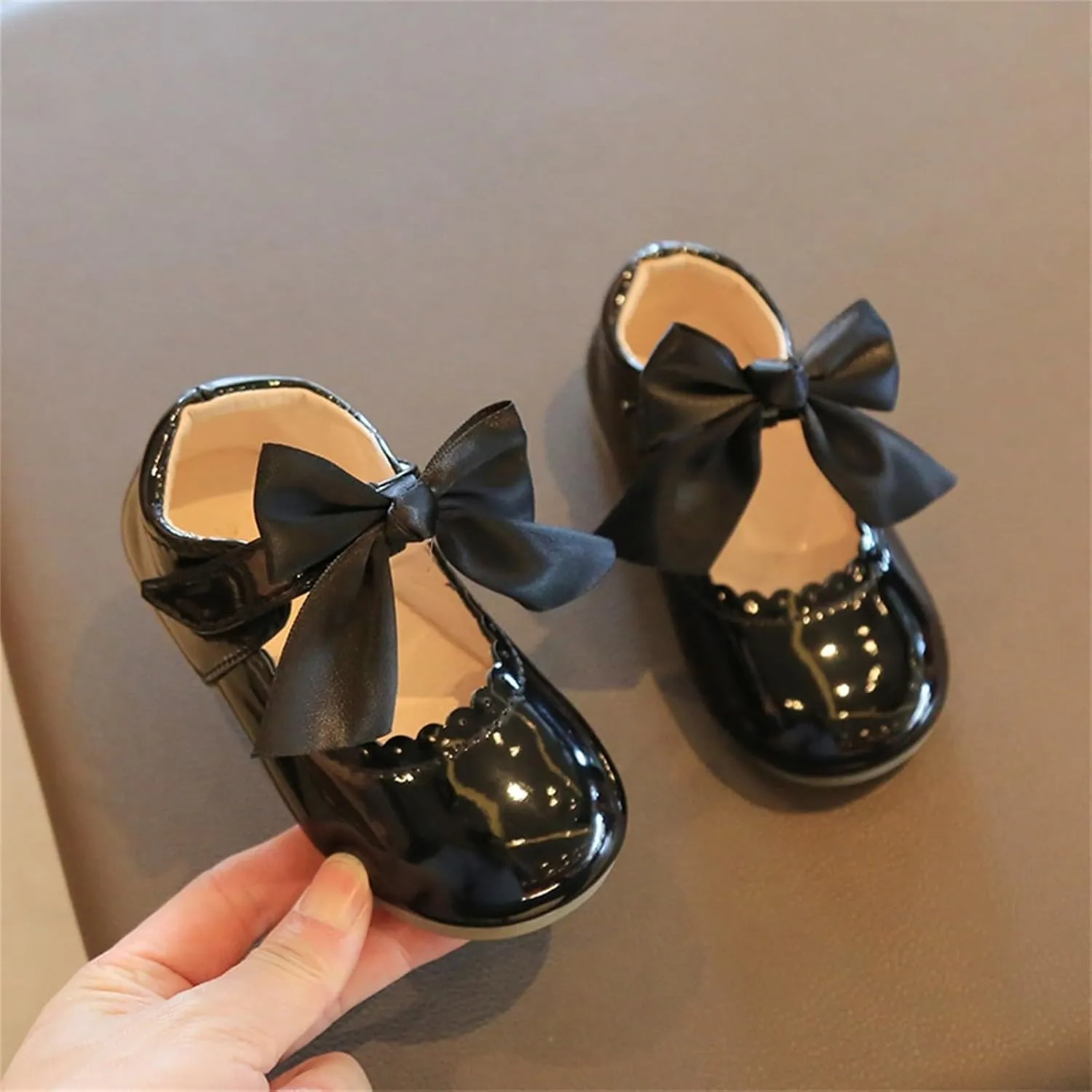 Toddler Little Girls Bowknot Mary Jane Flat𝘀 Princess Dress Ballet Shoes Non-Slip Soft Sole School Par𝘁y Shoes