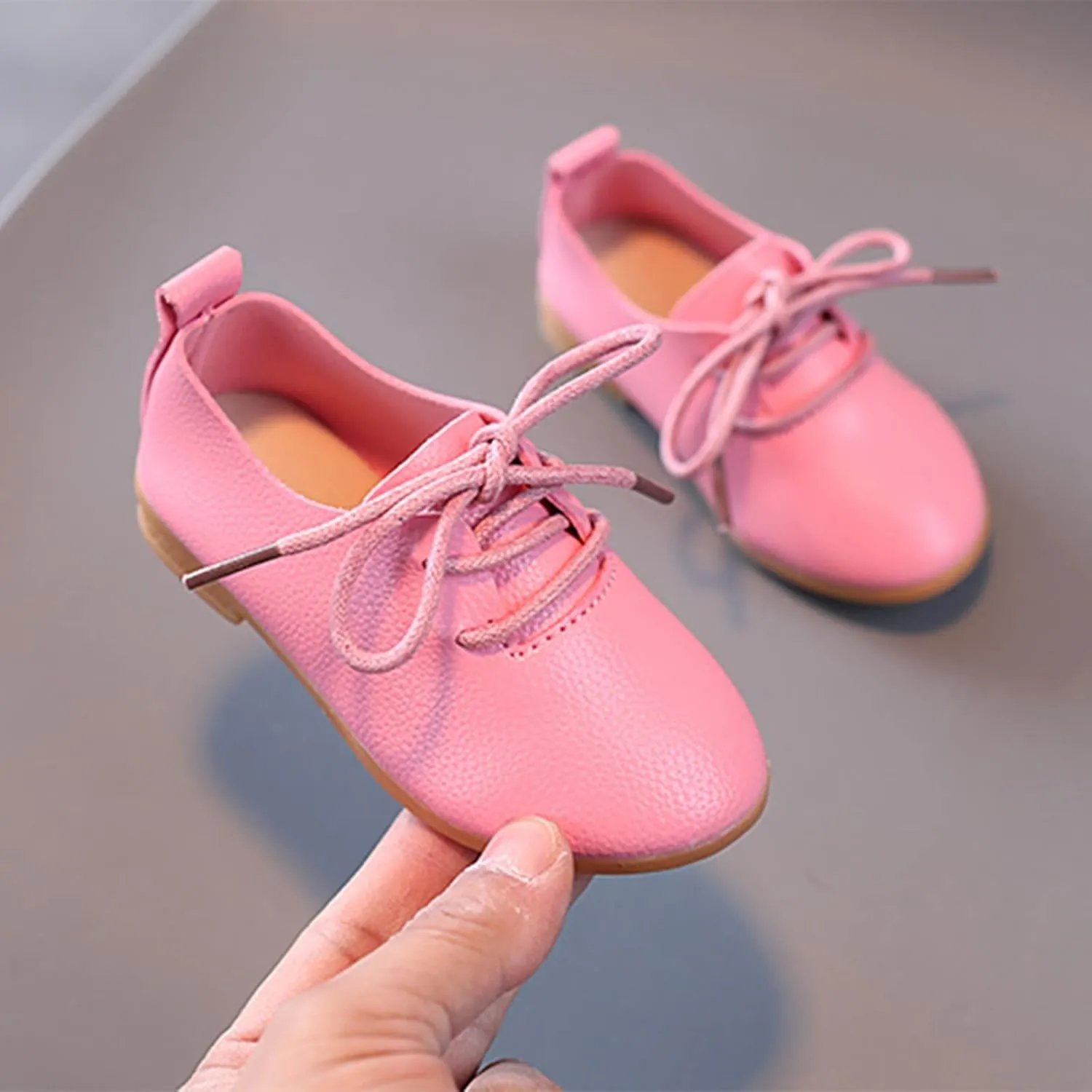 Toddler Little Girls Boys British Style Lace-Up Saddle Shoes Casual 𝗢xfords Baptism School 𝗨niform Loafer Shoes