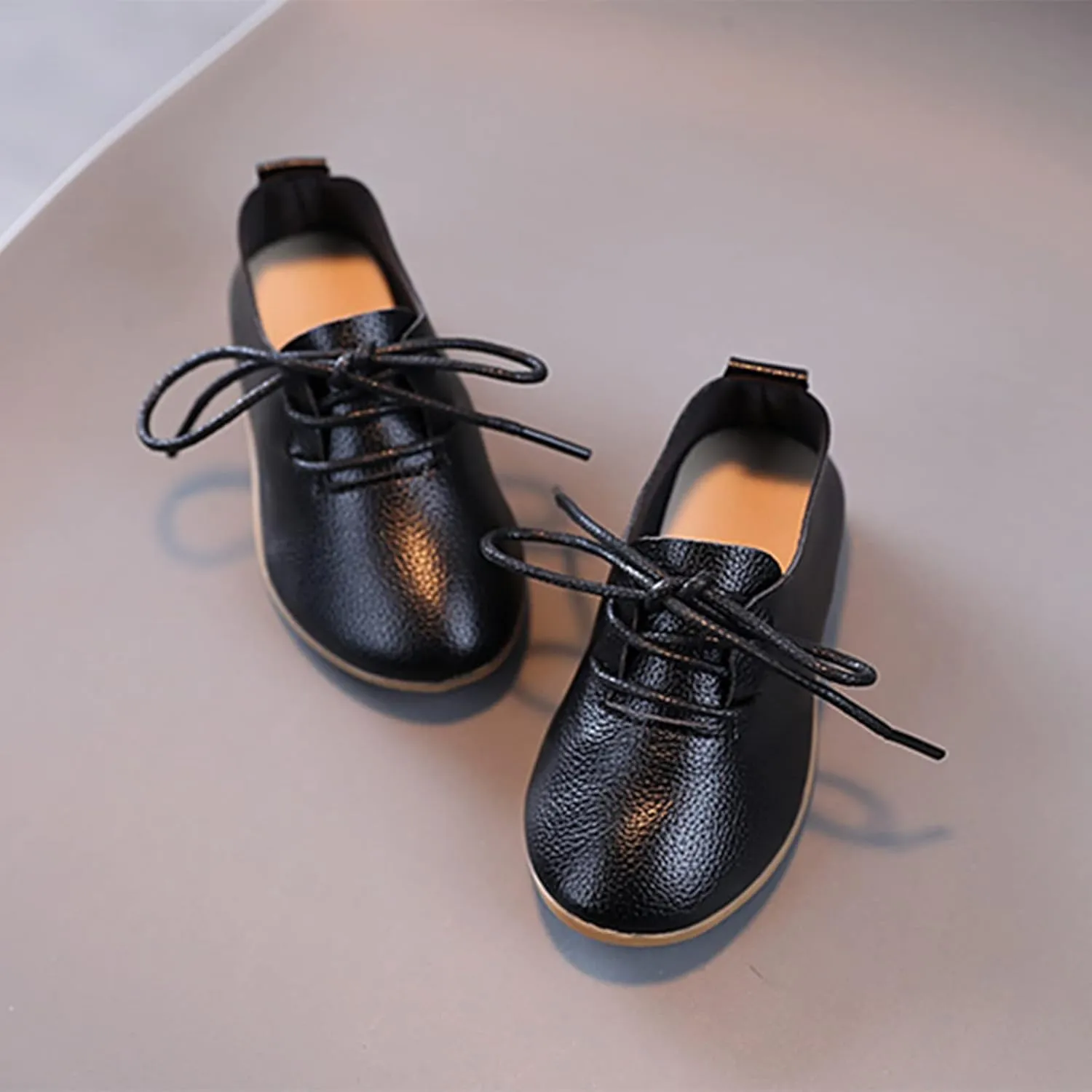 Toddler Little Girls Boys British Style Lace-Up Saddle Shoes Casual 𝗢xfords Baptism School 𝗨niform Loafer Shoes