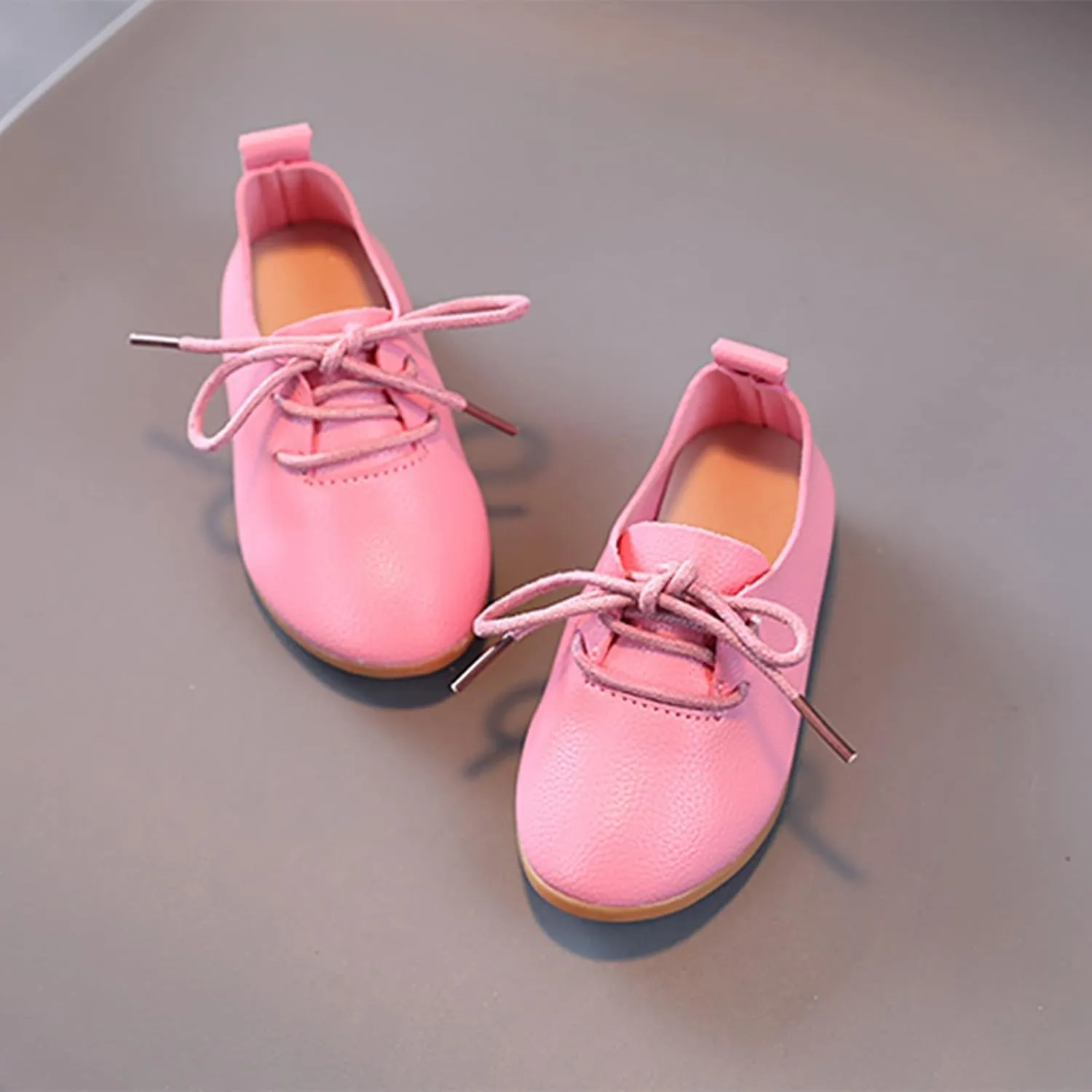 Toddler Little Girls Boys British Style Lace-Up Saddle Shoes Casual 𝗢xfords Baptism School 𝗨niform Loafer Shoes