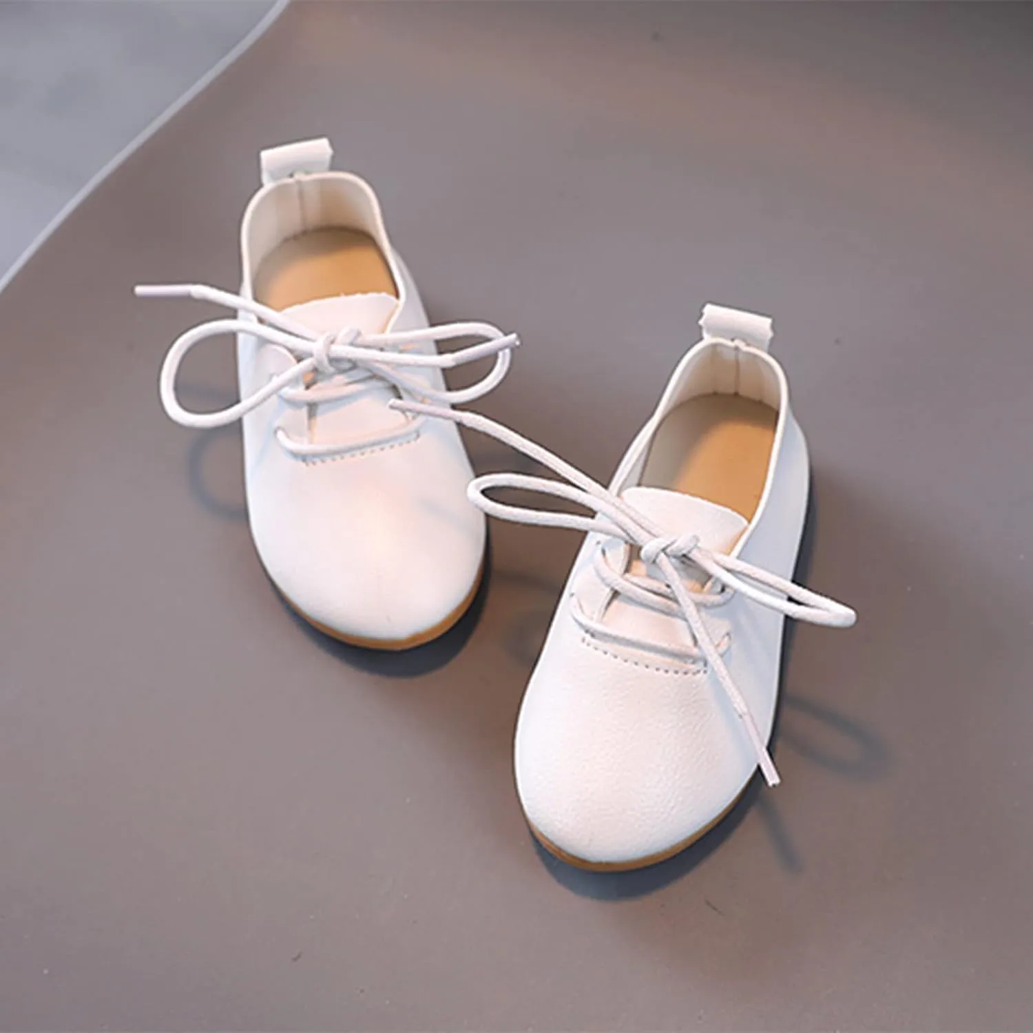 Toddler Little Girls Boys British Style Lace-Up Saddle Shoes Casual 𝗢xfords Baptism School 𝗨niform Loafer Shoes
