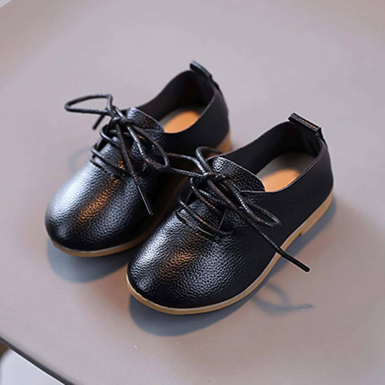 Toddler Little Girls Boys British Style Lace-Up Saddle Shoes Casual 𝗢xfords Baptism School 𝗨niform Loafer Shoes