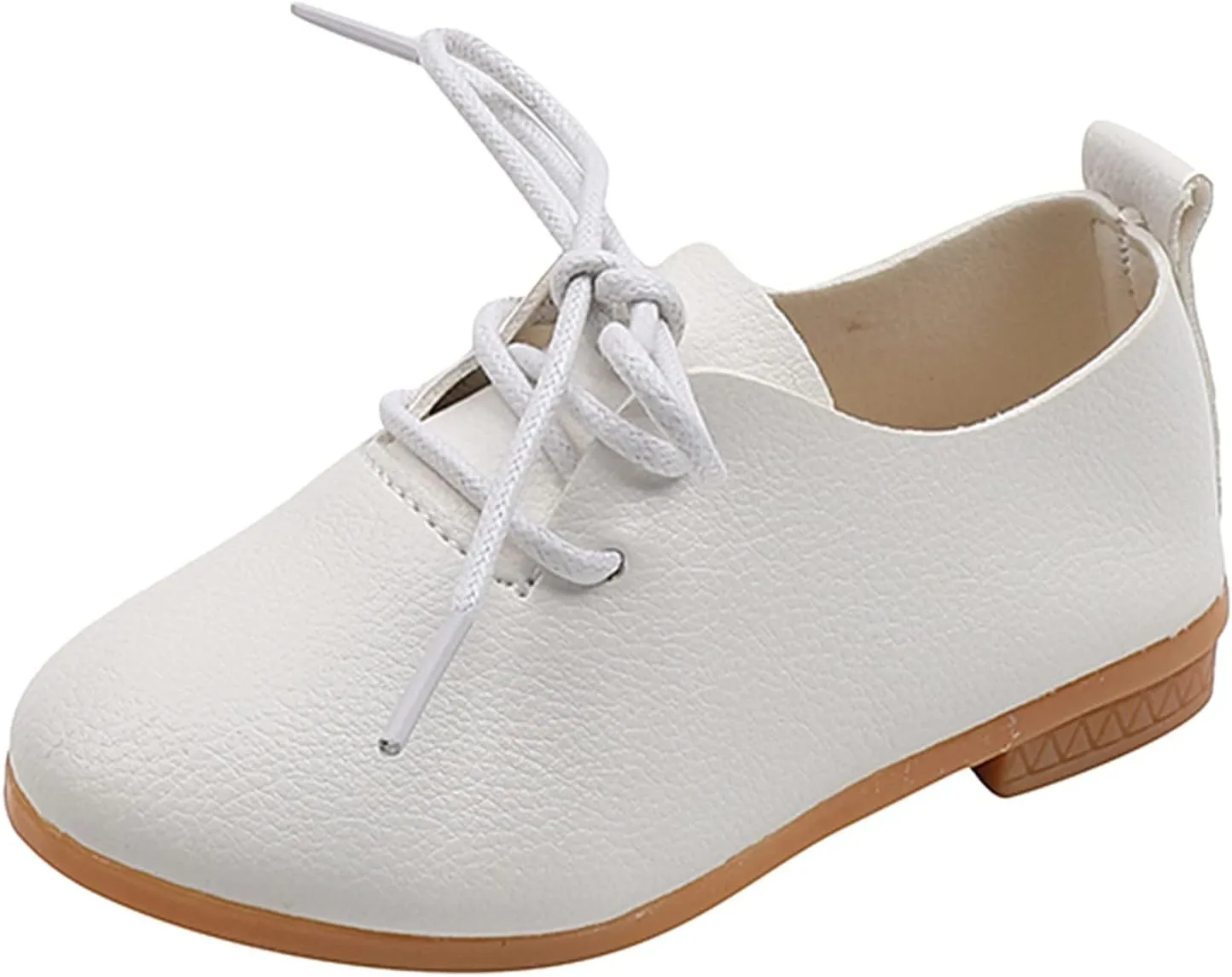 Toddler Little Girls Boys British Style Lace-Up Saddle Shoes Casual 𝗢xfords Baptism School 𝗨niform Loafer Shoes