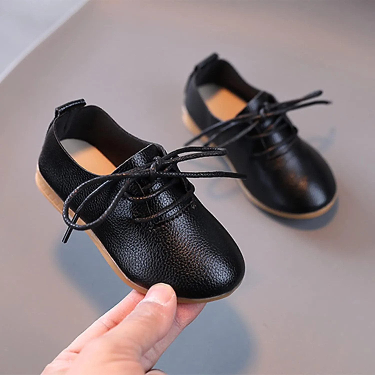 Toddler Little Girls Boys British Style Lace-Up Saddle Shoes Casual 𝗢xfords Baptism School 𝗨niform Loafer Shoes