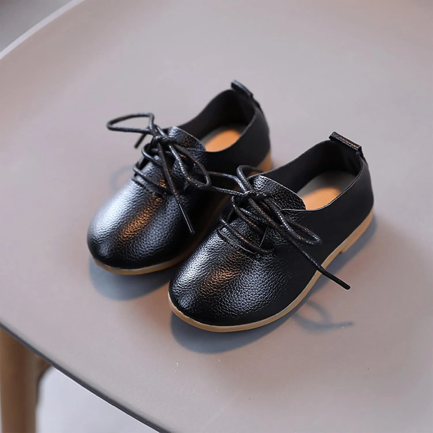 Toddler Little Girls Boys British Style Lace-Up Saddle Shoes Casual 𝗢xfords Baptism School 𝗨niform Loafer Shoes