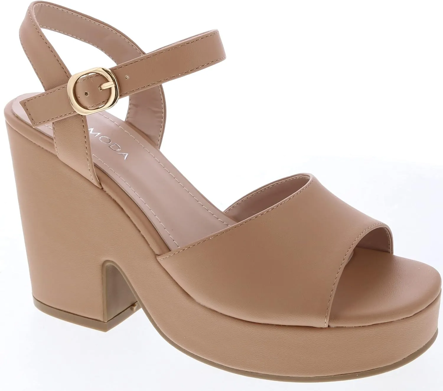 TOP Moda Women Open Toe Ankle Strap Platform Chunky Block High Heeled Sandals
