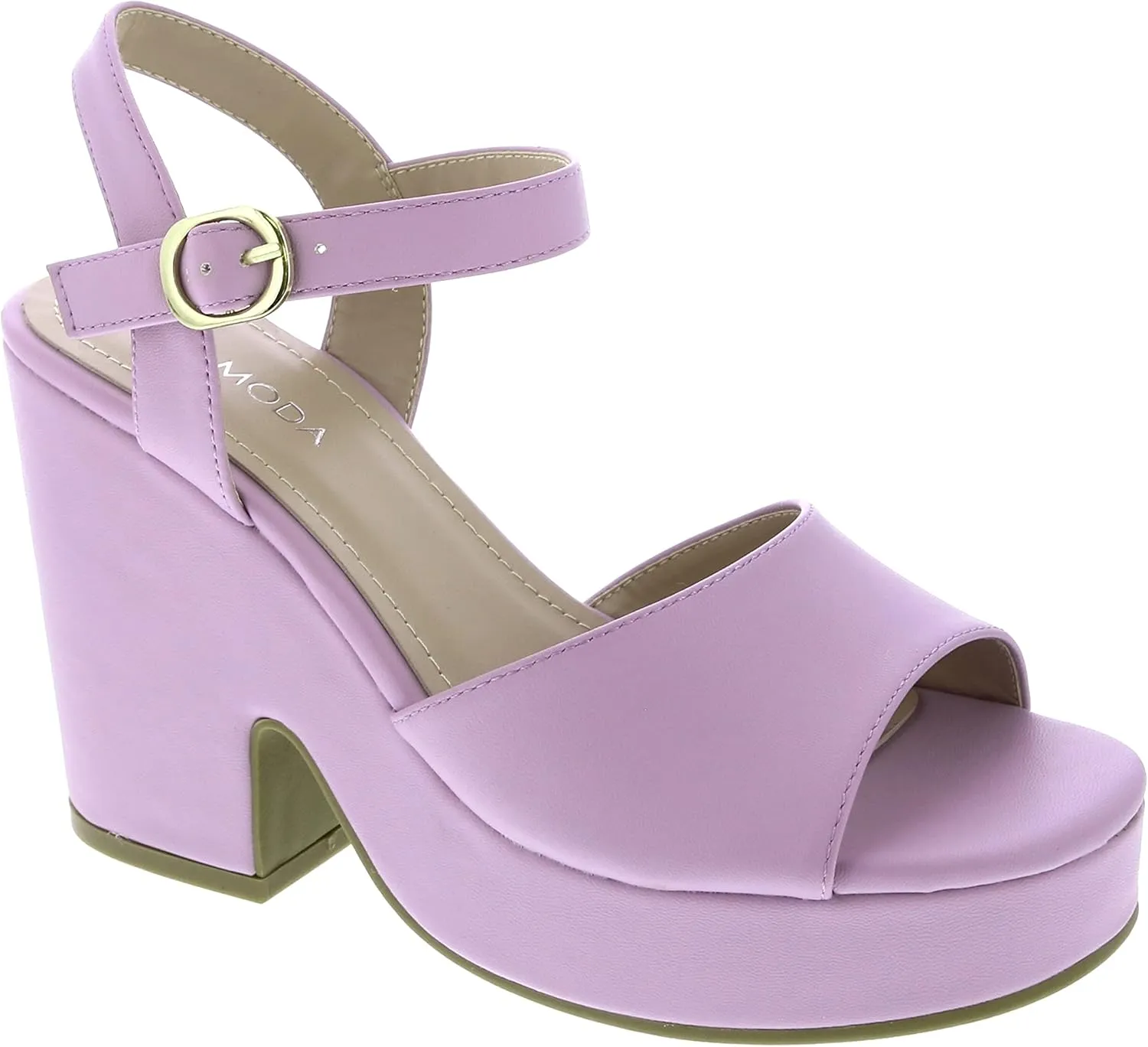 TOP Moda Women Open Toe Ankle Strap Platform Chunky Block High Heeled Sandals