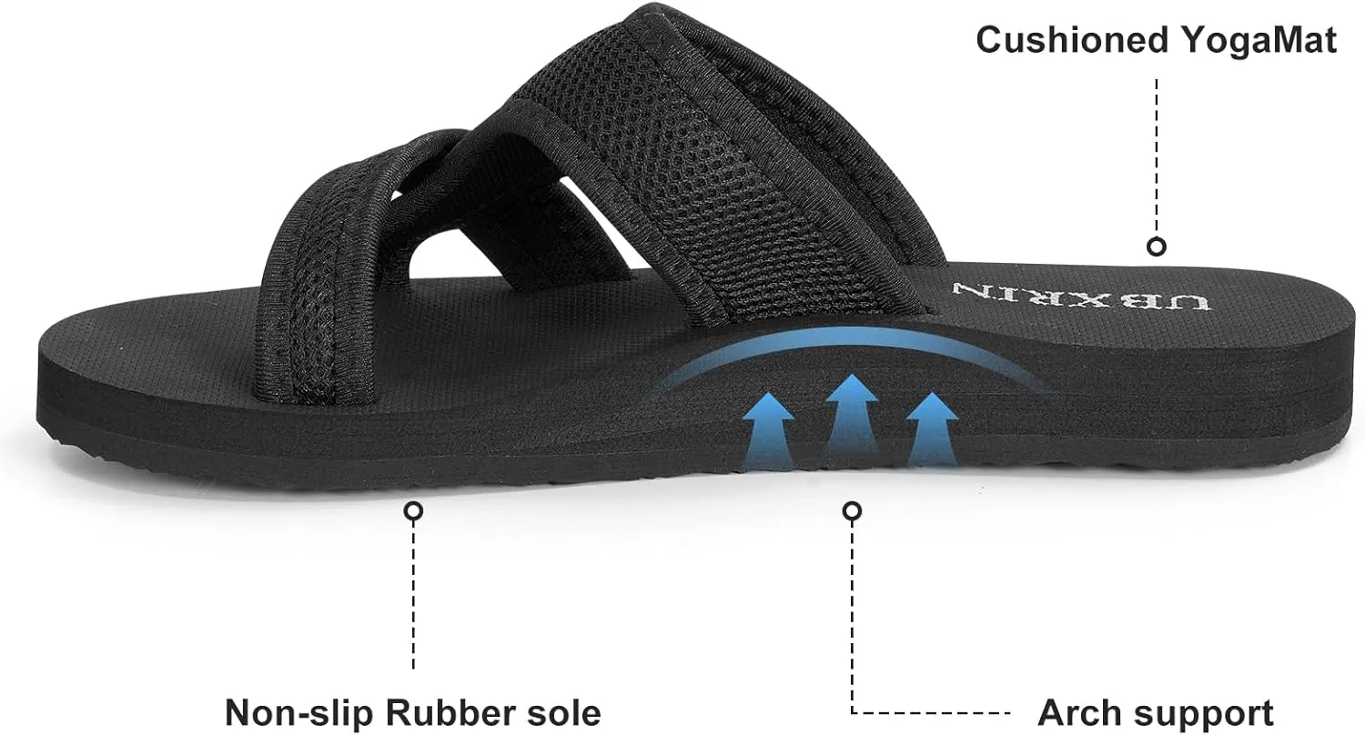 UBXRIN Women's Comfortable Beach Slides Summer Casual Slip on Slide Sandals Rubber Sole