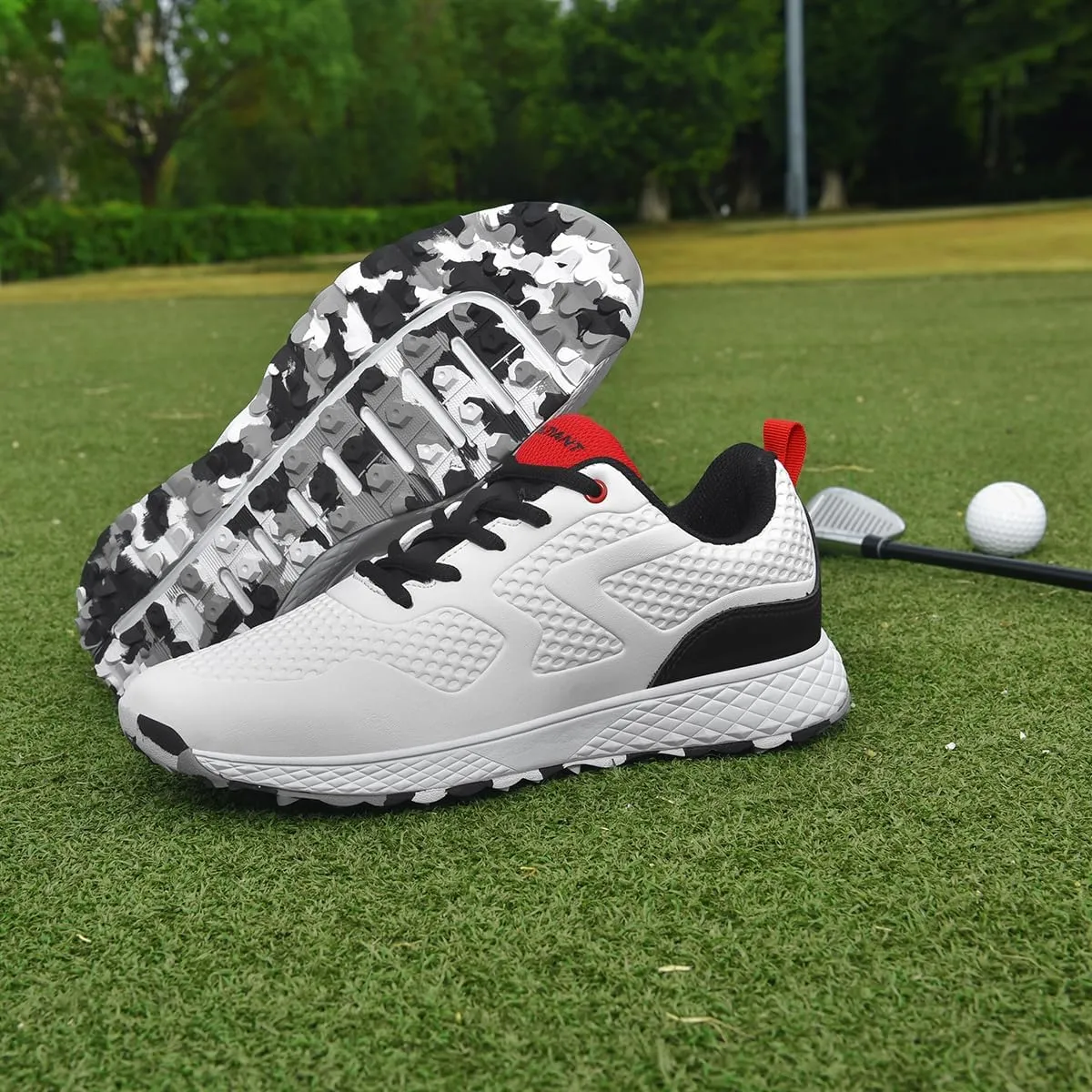 ULTIANT Golf Shoes Men Waterproof Spikeless Lightweight Non-Slip Walking Shoes Outdoor Size7.5-12