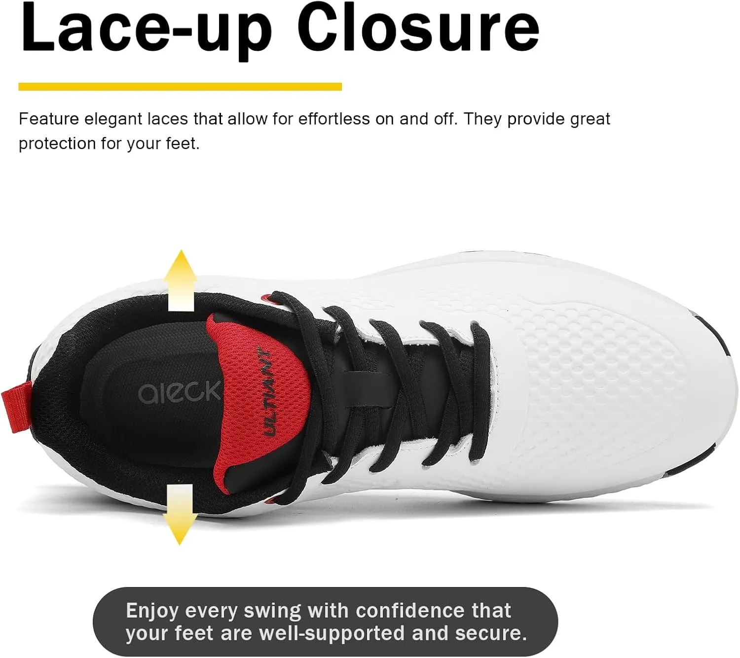 ULTIANT Golf Shoes Men Waterproof Spikeless Lightweight Non-Slip Walking Shoes Outdoor Size7.5-12
