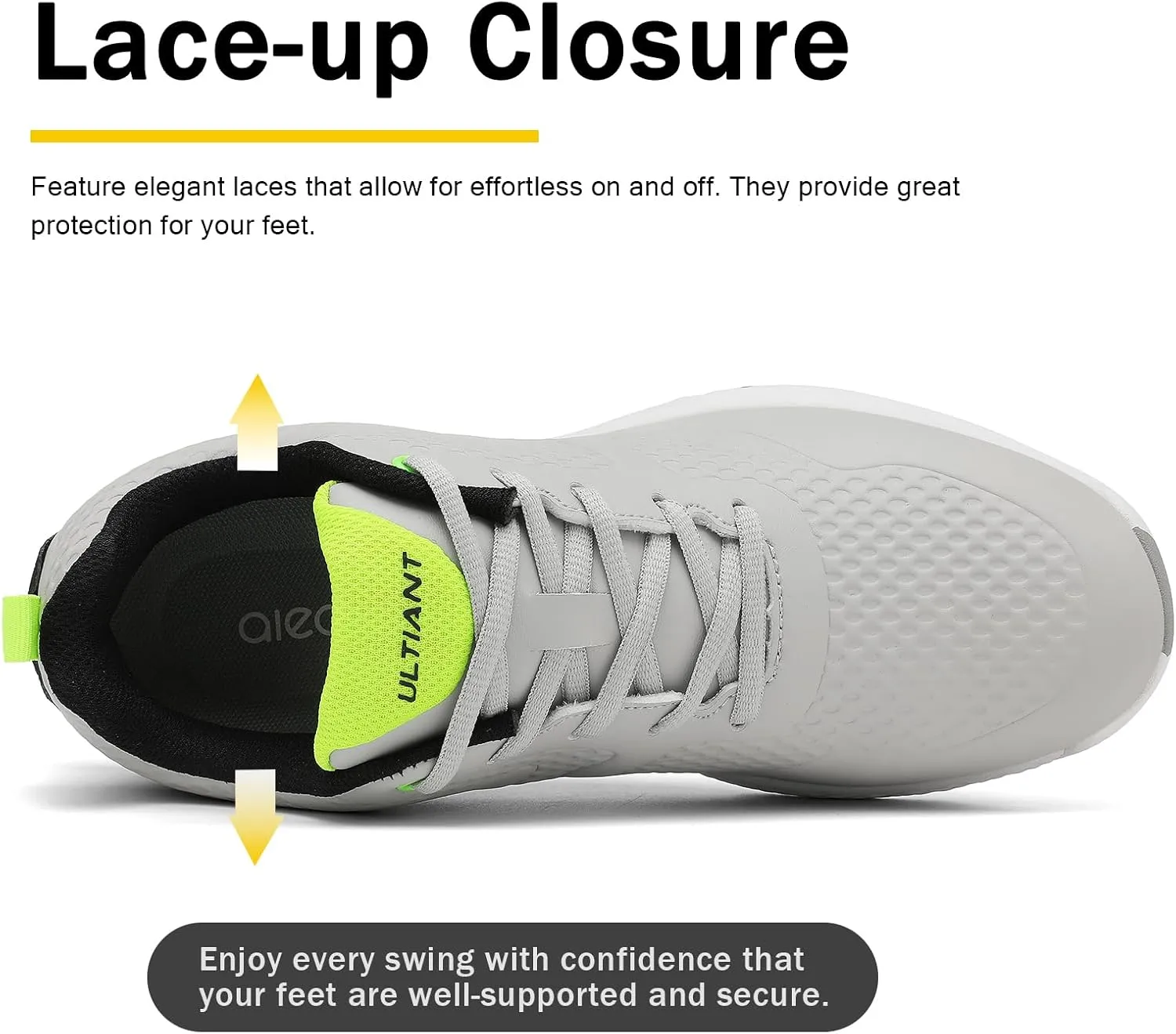 ULTIANT Golf Shoes Men Waterproof Spikeless Lightweight Non-Slip Walking Shoes Outdoor Size7.5-12