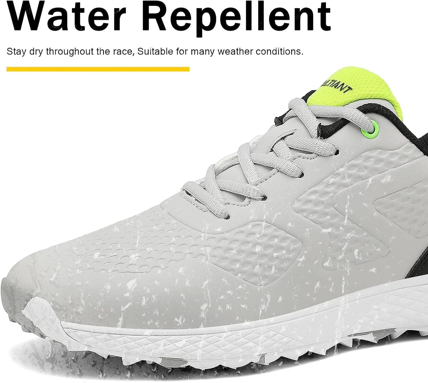 ULTIANT Golf Shoes Men Waterproof Spikeless Lightweight Non-Slip Walking Shoes Outdoor Size7.5-12