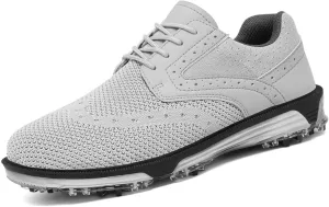 ULTIANT Men's Golf Shoes Fixed Nailless Sole Lightweight Breathable Spikeless Outdoor Footwear Size7.5-13