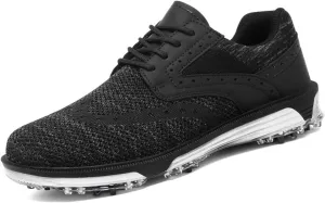 ULTIANT Men's Golf Shoes Fixed Nailless Sole Lightweight Breathable Spikeless Outdoor Footwear Size7.5-13