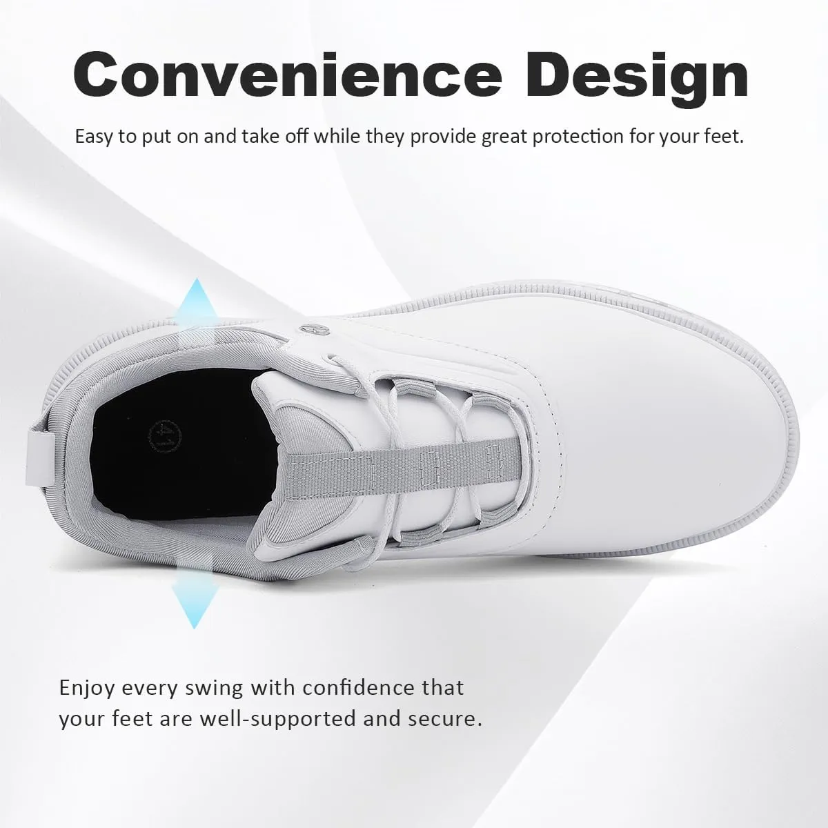 ULTIANT Mens Golf Shoes Waterproof Fixed Spikeless Sole Comfortable Outdoor Sport Shoes Size7.5-13