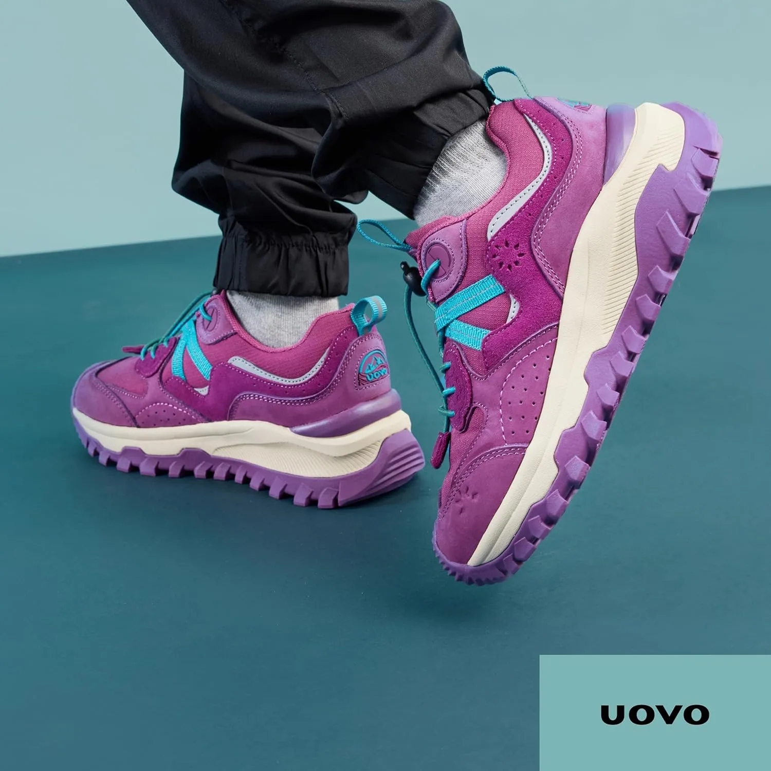 UOVO Kids Waterproof Hiking Shoes  Non-Slip Outdoor Trail Sneakers for Boys & Girls, Lightweight Breathable Trekking Boots