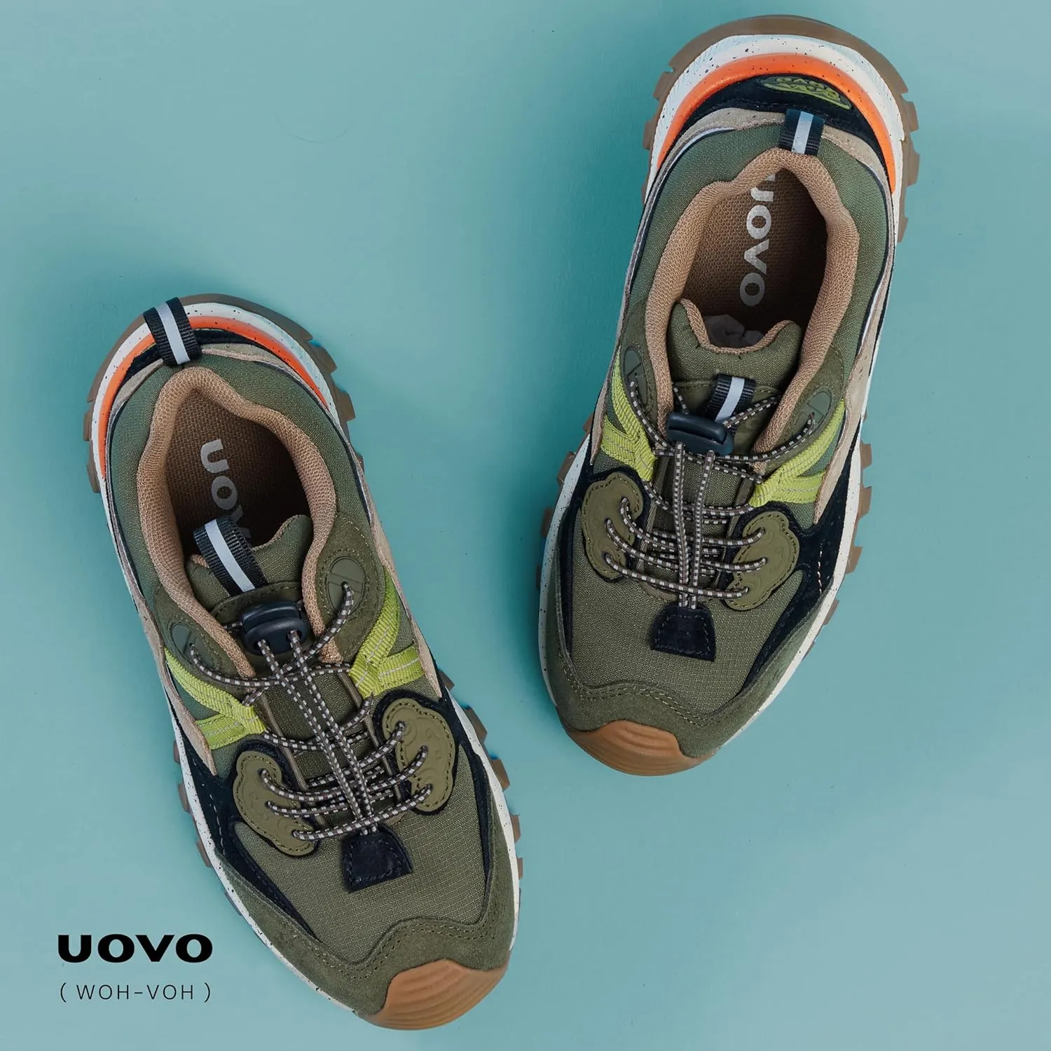 UOVO Kids Waterproof Hiking Shoes  Non-Slip Outdoor Trail Sneakers for Boys & Girls, Lightweight Breathable Trekking Boots