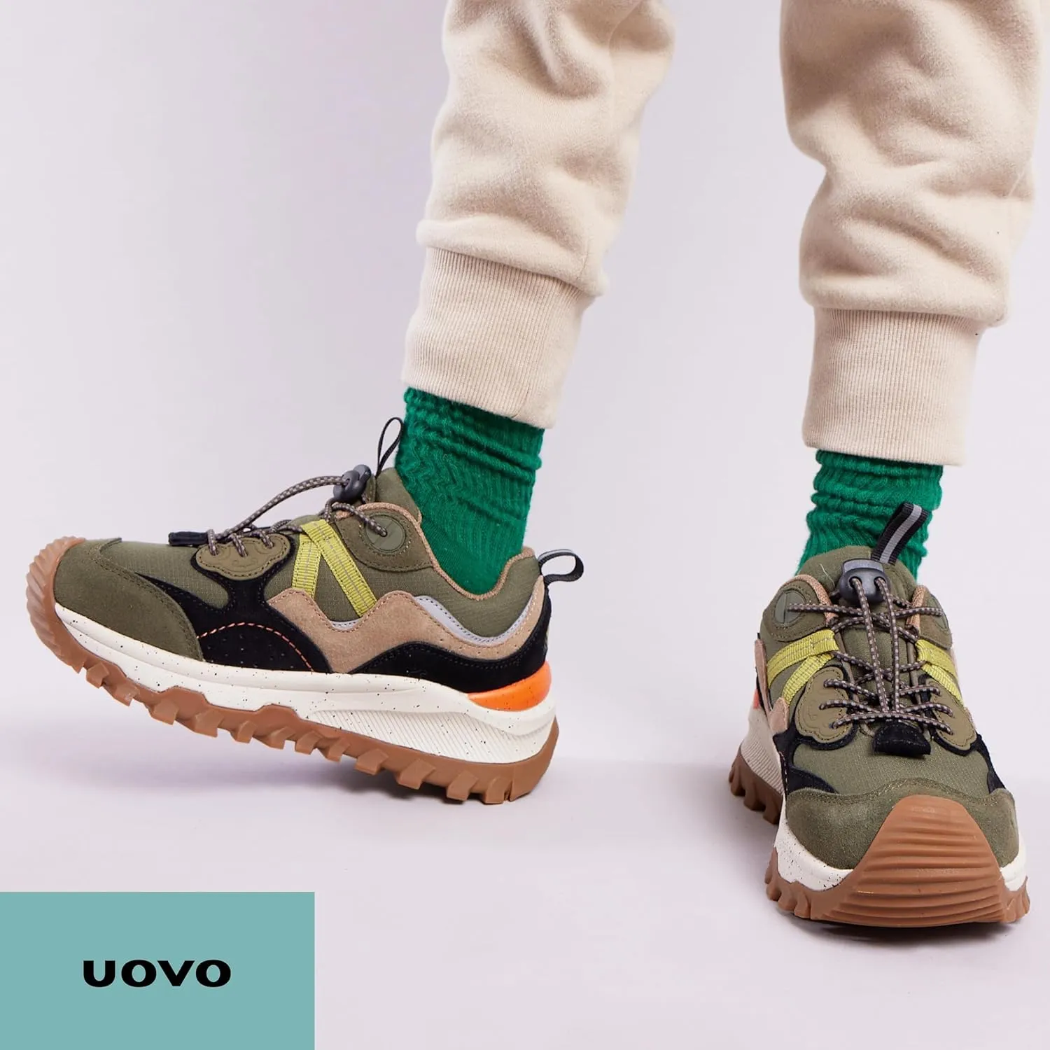 UOVO Kids Waterproof Hiking Shoes  Non-Slip Outdoor Trail Sneakers for Boys & Girls, Lightweight Breathable Trekking Boots