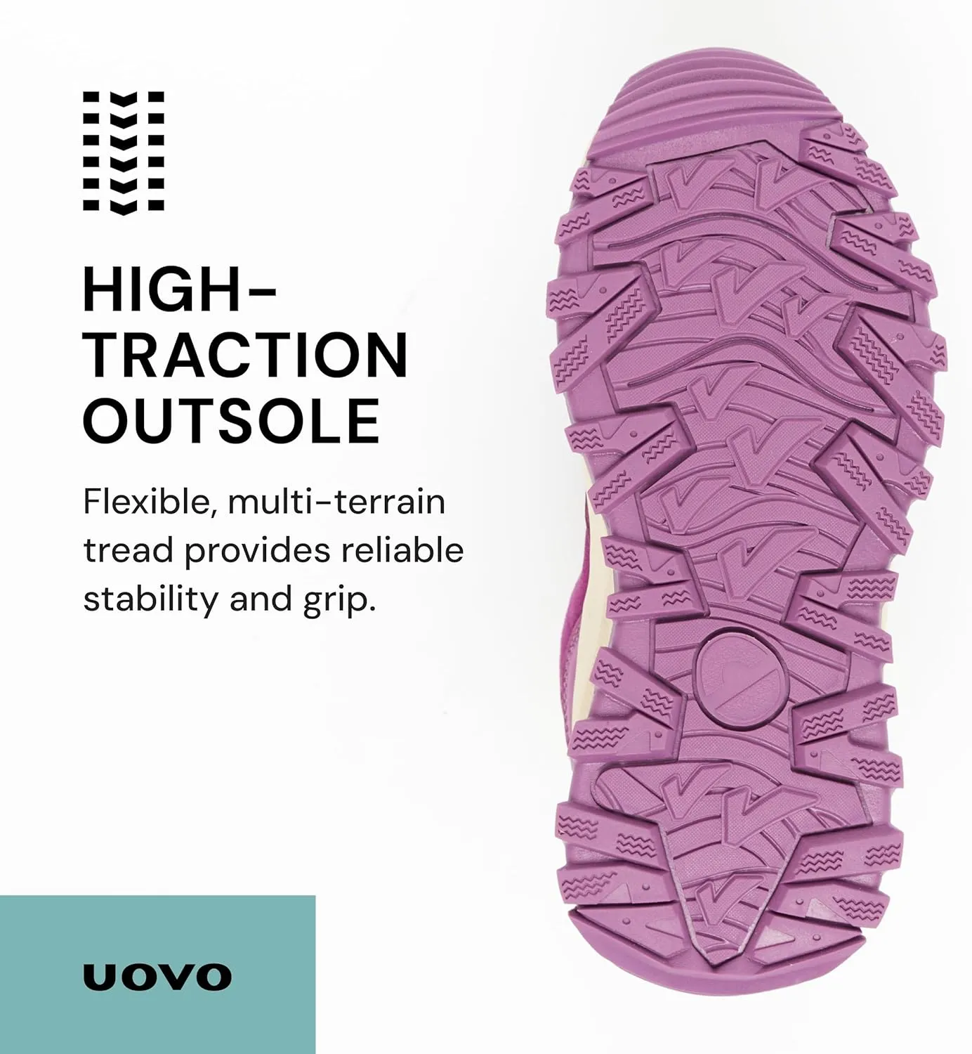 UOVO Kids Waterproof Hiking Shoes  Non-Slip Outdoor Trail Sneakers for Boys & Girls, Lightweight Breathable Trekking Boots
