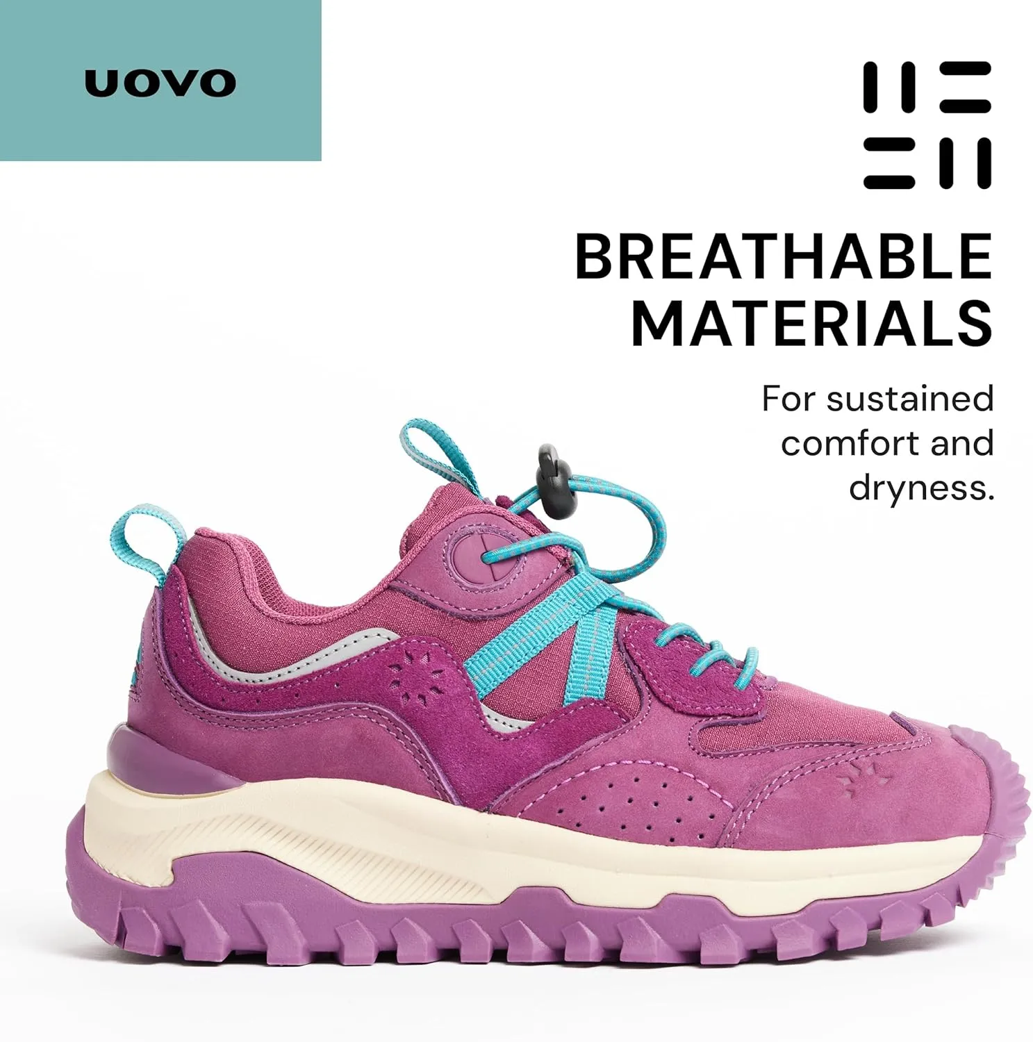 UOVO Kids Waterproof Hiking Shoes  Non-Slip Outdoor Trail Sneakers for Boys & Girls, Lightweight Breathable Trekking Boots