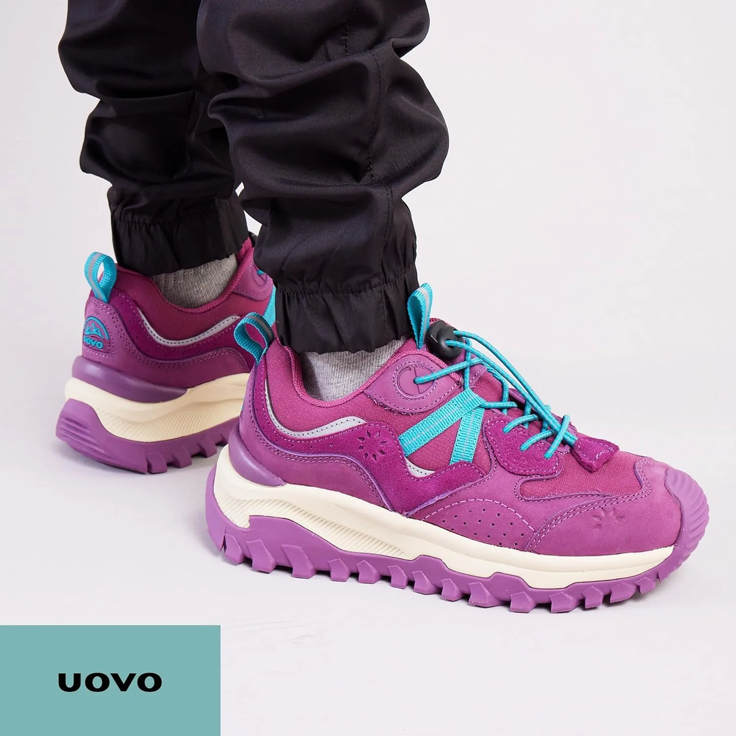 UOVO Kids Waterproof Hiking Shoes  Non-Slip Outdoor Trail Sneakers for Boys & Girls, Lightweight Breathable Trekking Boots