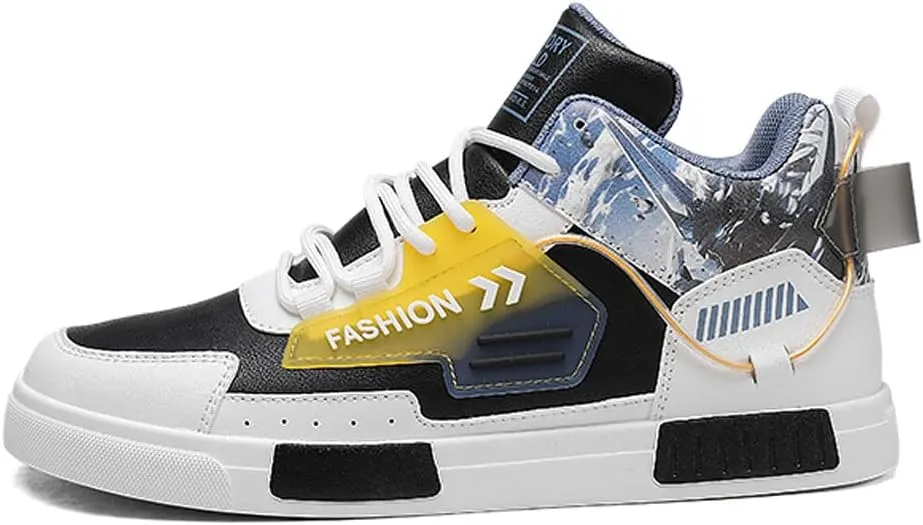 VAXAV Men's Fashion High Top Road Running Sneakers Skate Walking Driving Shoes