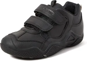 WADER Boys Leather Touch Fasten School Shoes Black