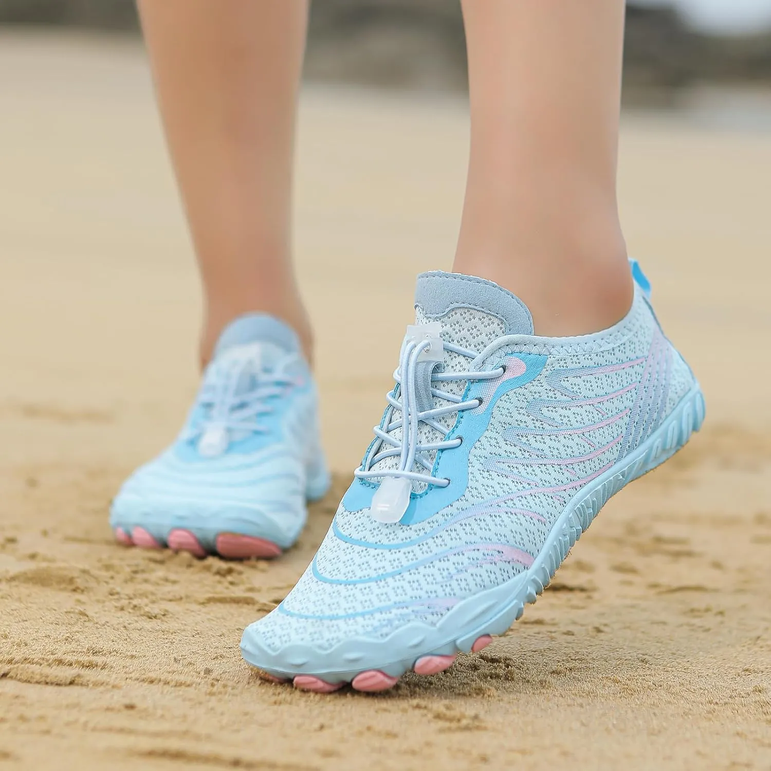 Water Hiking Shoes for Women Men, Unisex Grounded Footwear with Wide Toe Box & Non-Slip, Breathable Quick Dry Aqua Swim Shoes, Barefoot Sneakers for Walking Trail Running Swimming Outdoor