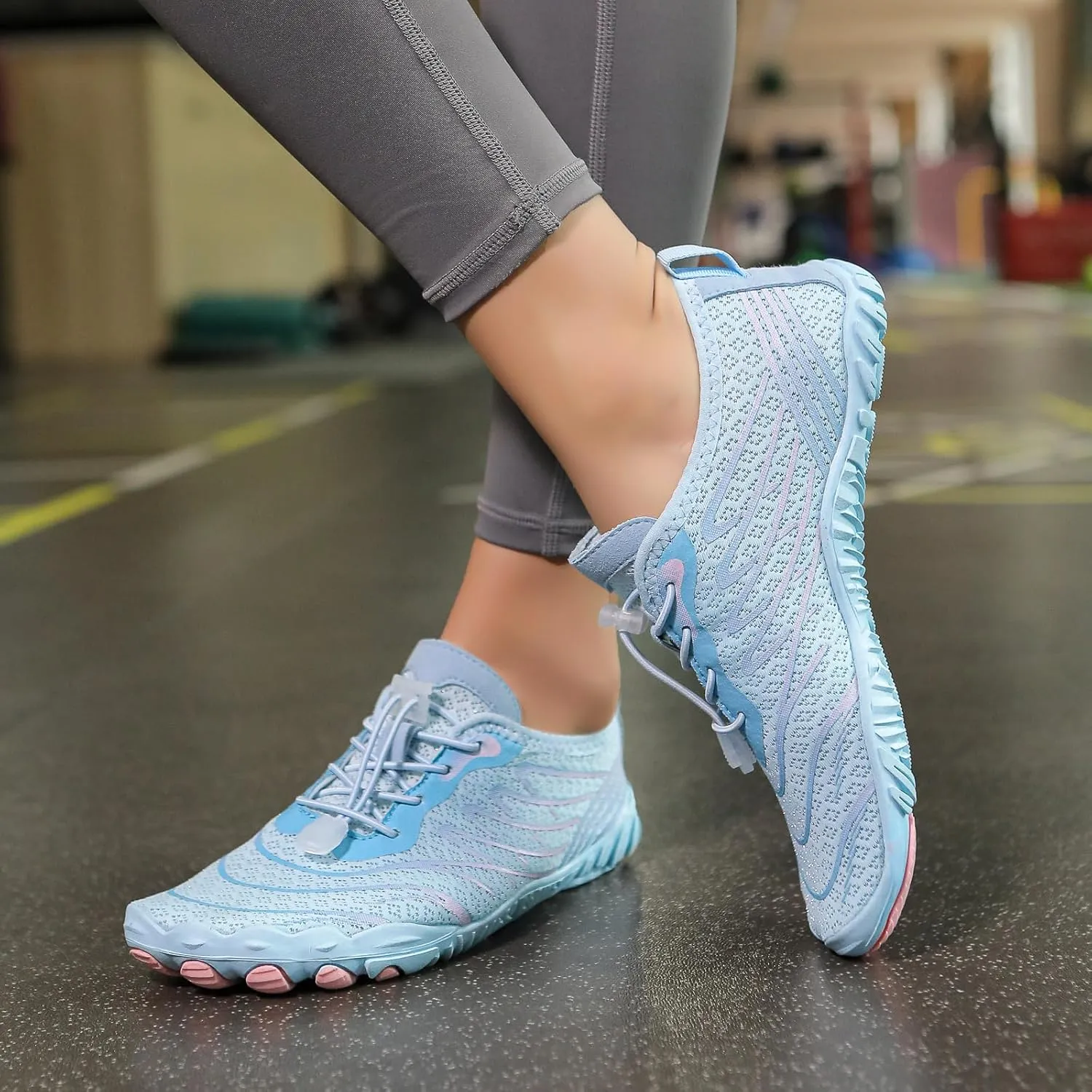 Water Hiking Shoes for Women Men, Unisex Grounded Footwear with Wide Toe Box & Non-Slip, Breathable Quick Dry Aqua Swim Shoes, Barefoot Sneakers for Walking Trail Running Swimming Outdoor