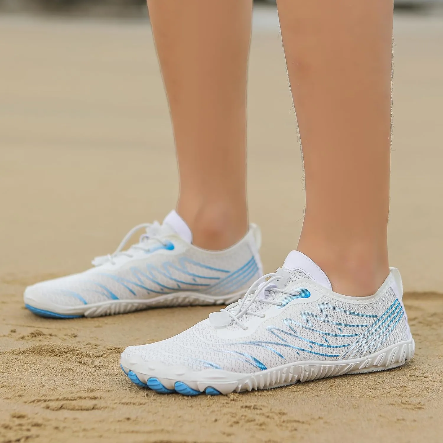 Water Hiking Shoes for Women Men, Unisex Grounded Footwear with Wide Toe Box & Non-Slip, Breathable Quick Dry Aqua Swim Shoes, Barefoot Sneakers for Walking Trail Running Swimming Outdoor