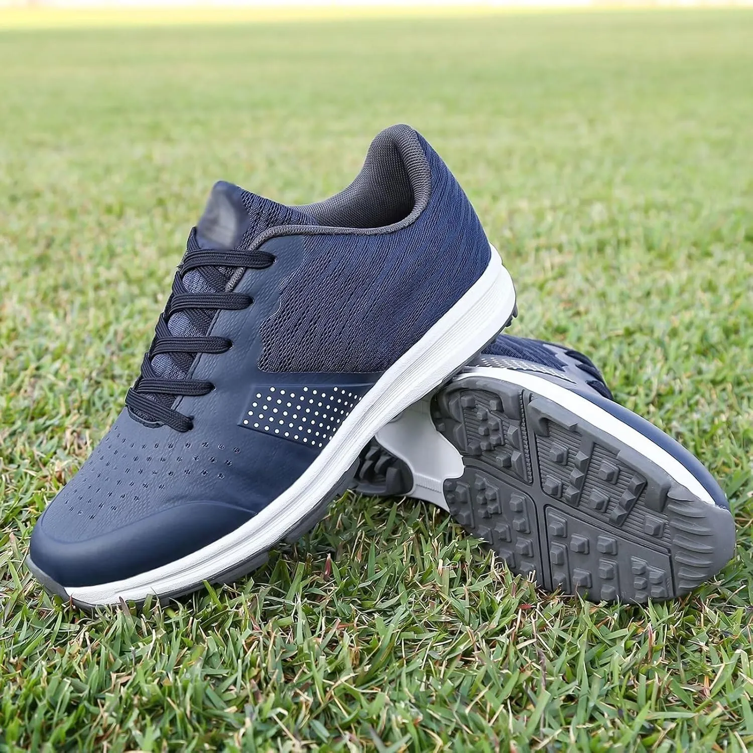 Waterproof Golf Shoes for Men Classic Mens Golf Trainers Professional Spiked Footwear Outdoor Anti Slip Walking Footwears