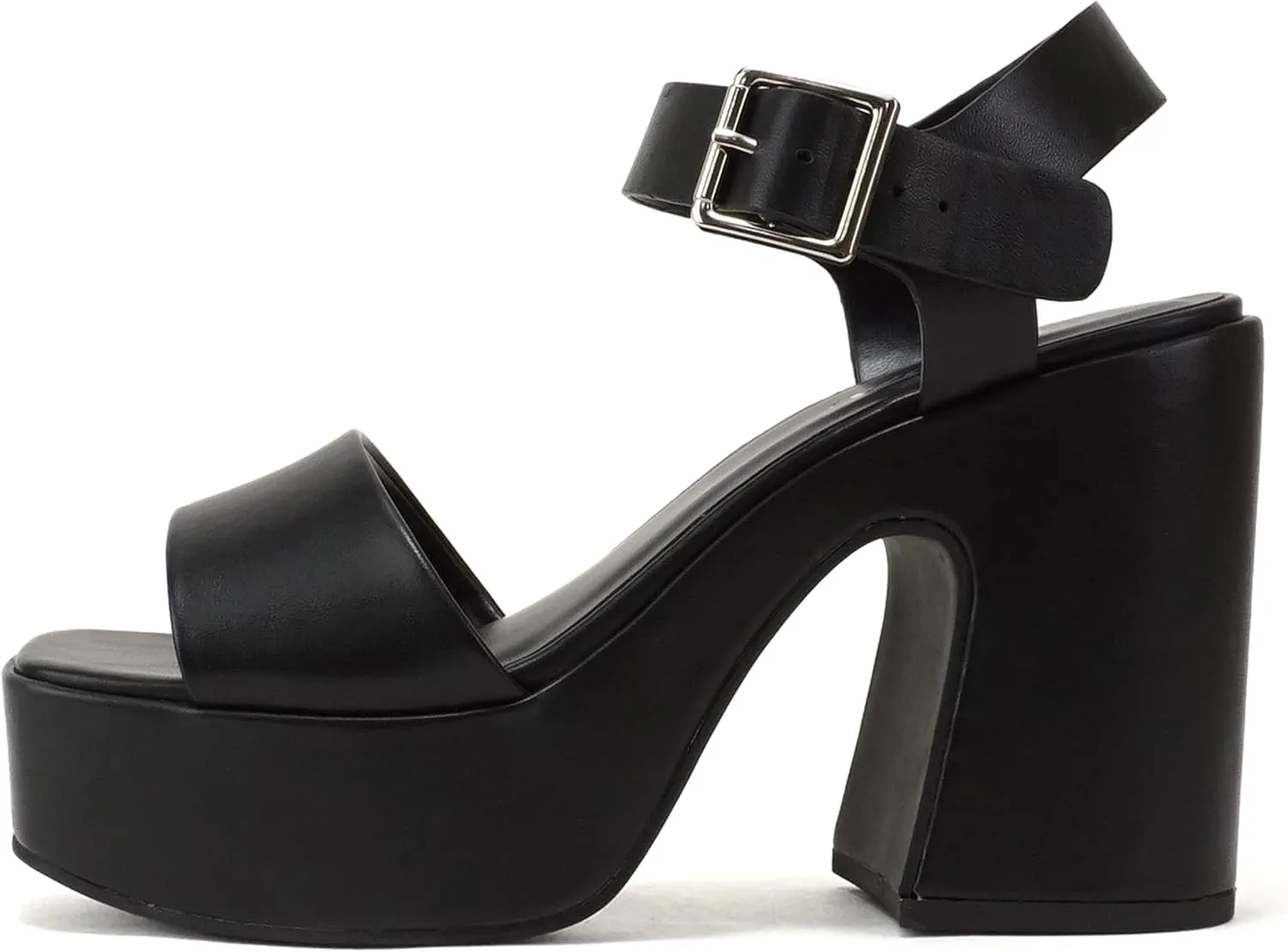 Women Open Toe Ankle Strap Platform Chunky Block High Heeled Sandal