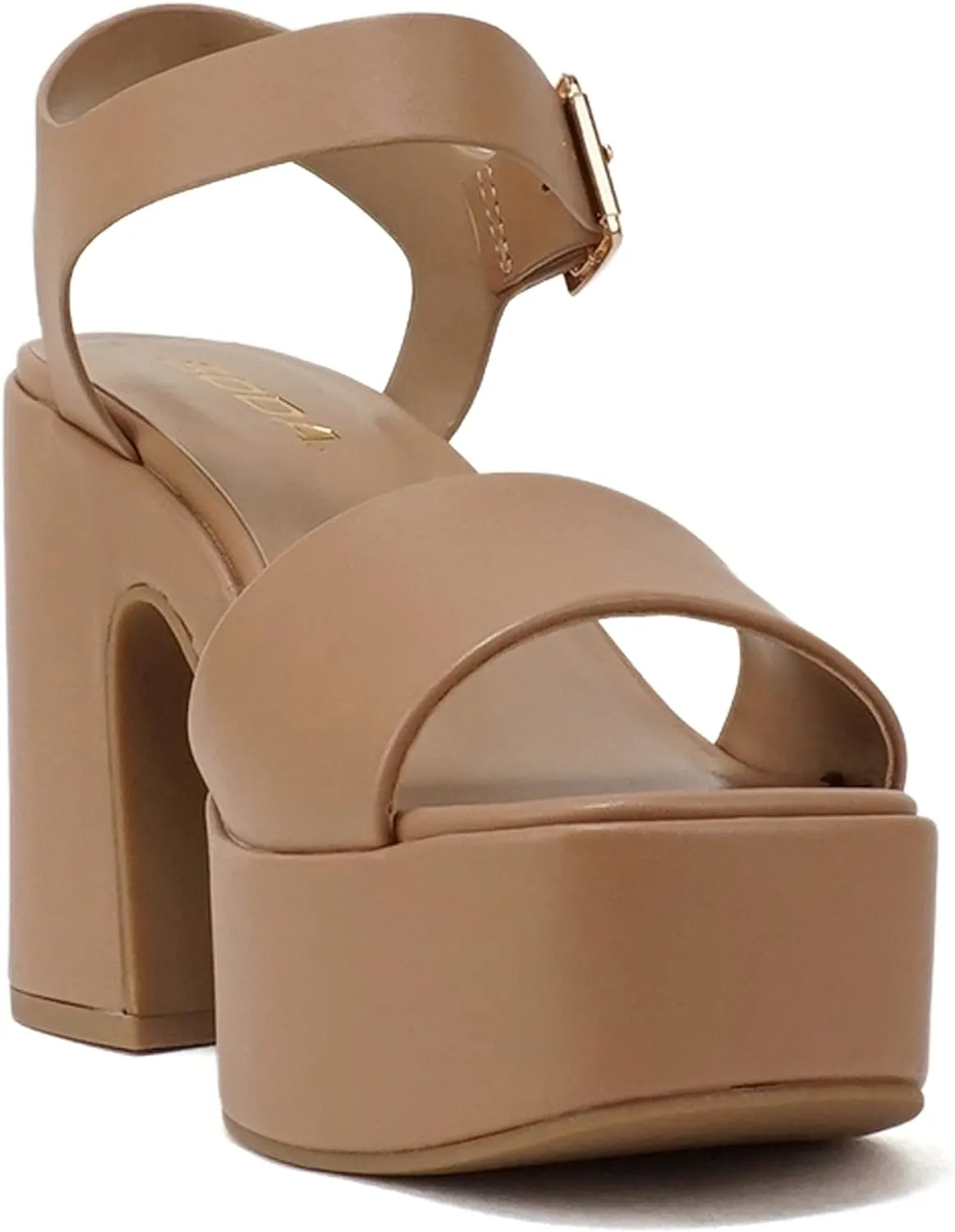 Women Open Toe Ankle Strap Platform Chunky Block High Heeled Sandal