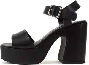 Women Open Toe Ankle Strap Platform Chunky Block High Heeled Sandal