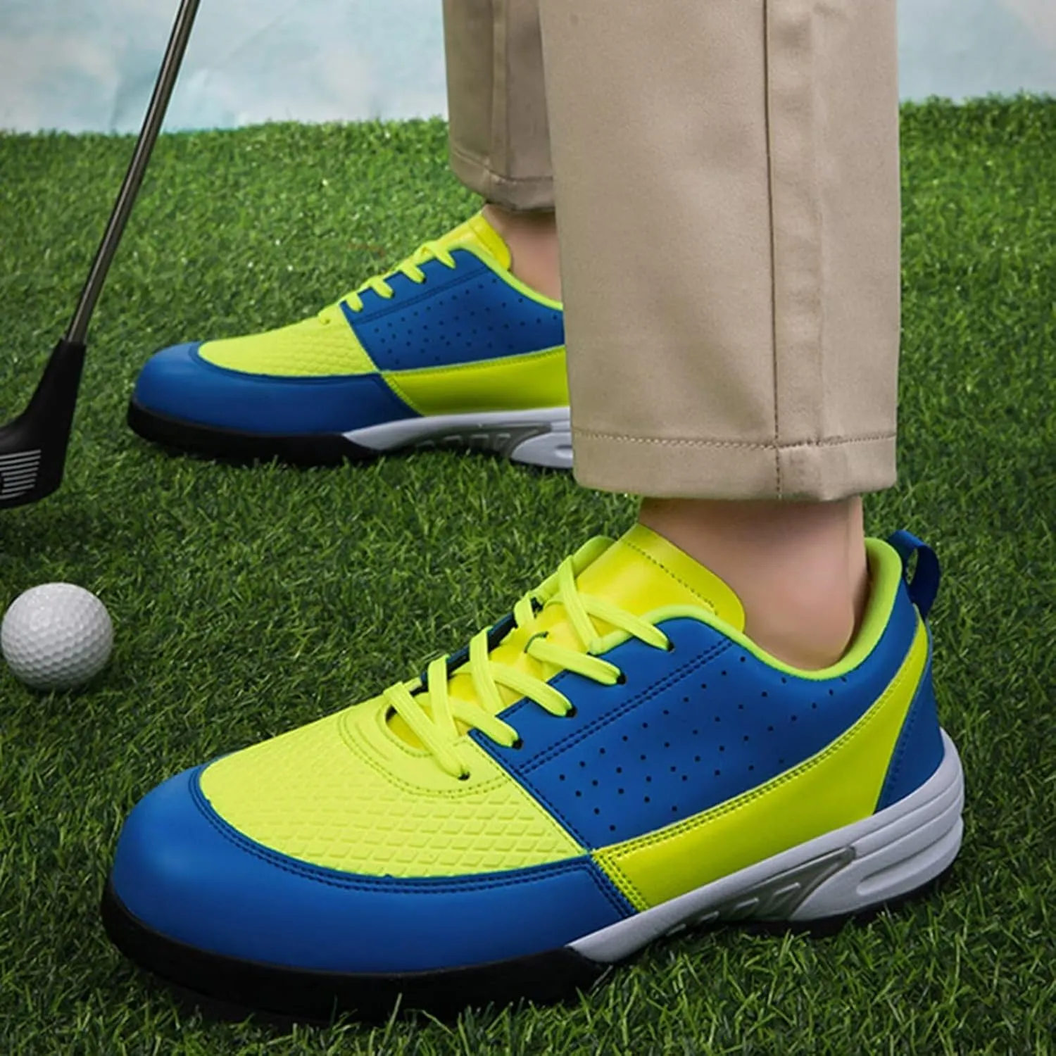 Women's Athletic Golf Shoes Professional Spikes Golf Sport Sneakers Waterproof Mens Trainers Golfing Anti Slip Walking Footwears